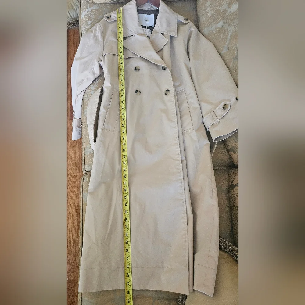 NWT Mango Double-Breasted Trench Coat Cream/Tan - Picture 12 of 16
